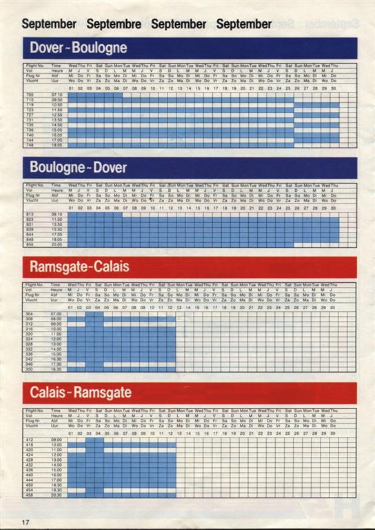 The Hoverspeed 1982 brochure, including timetables - September timetables (credit: Steven Charlesworth).